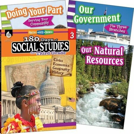 SHELL EDUCATION TEACHER CREATED MATERIALS Book Set, Social Studies, GR 3, 9inx7/10inx12in, Multi SHL118397